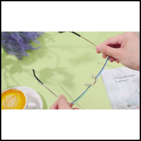 Rimless Y2K Sunglasses Retro 90s Trendy Rectangle Frameless Square Glasses Bulk